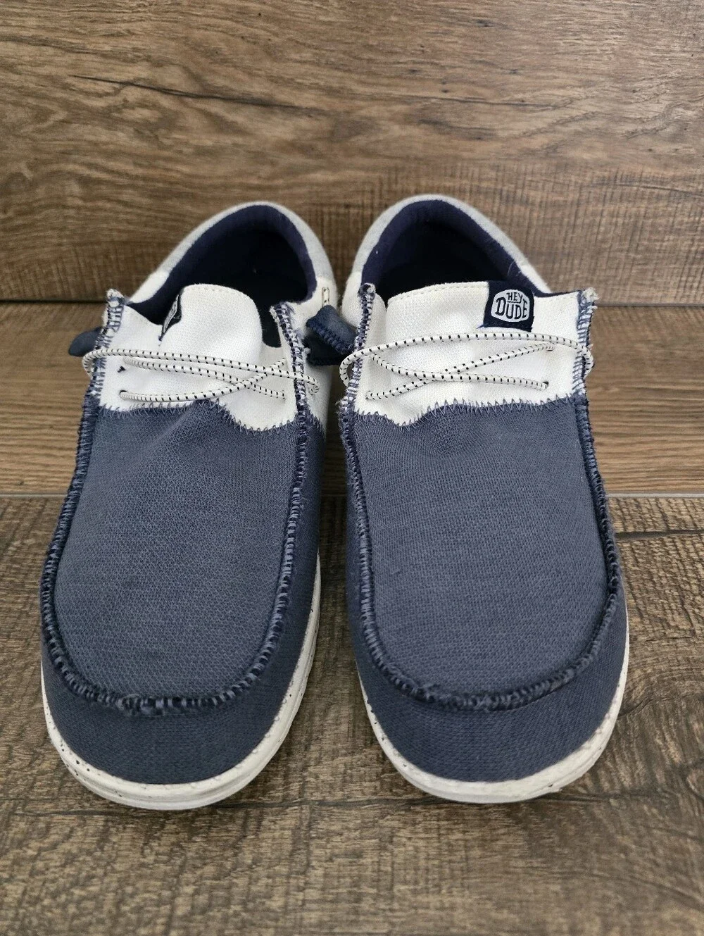 Hey Dude Wally Tri Varsity Men’s Sport Slip-on Shoe - Navy/Grey M10